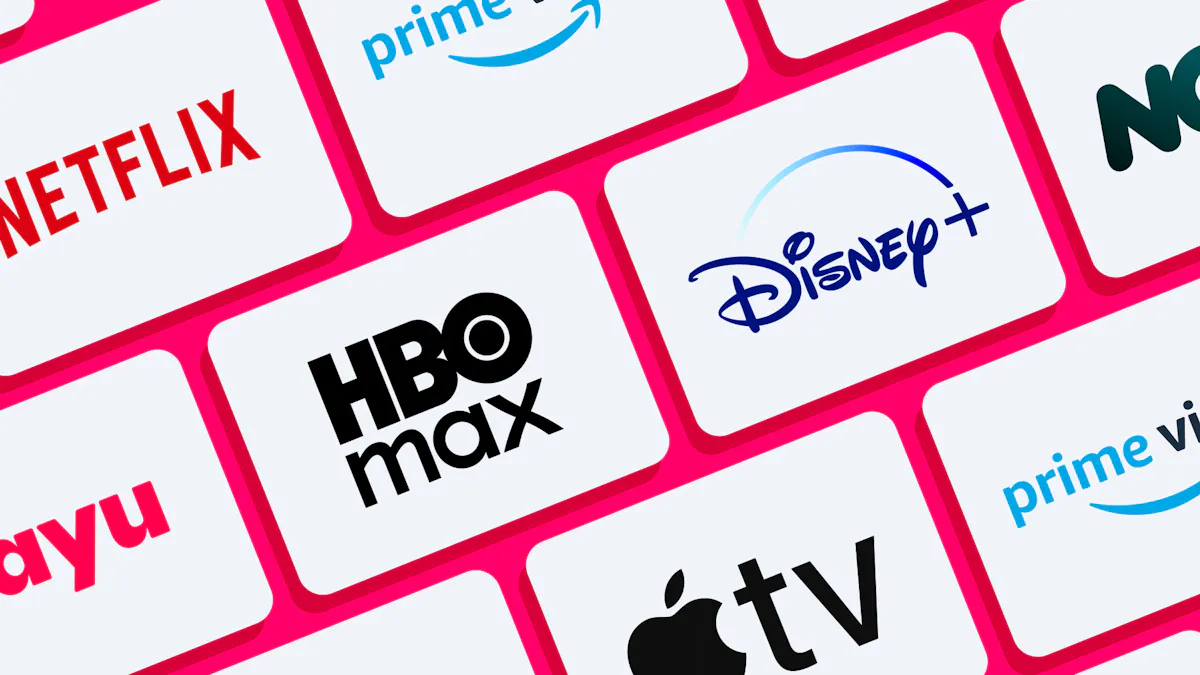 A host of streaming service icons.