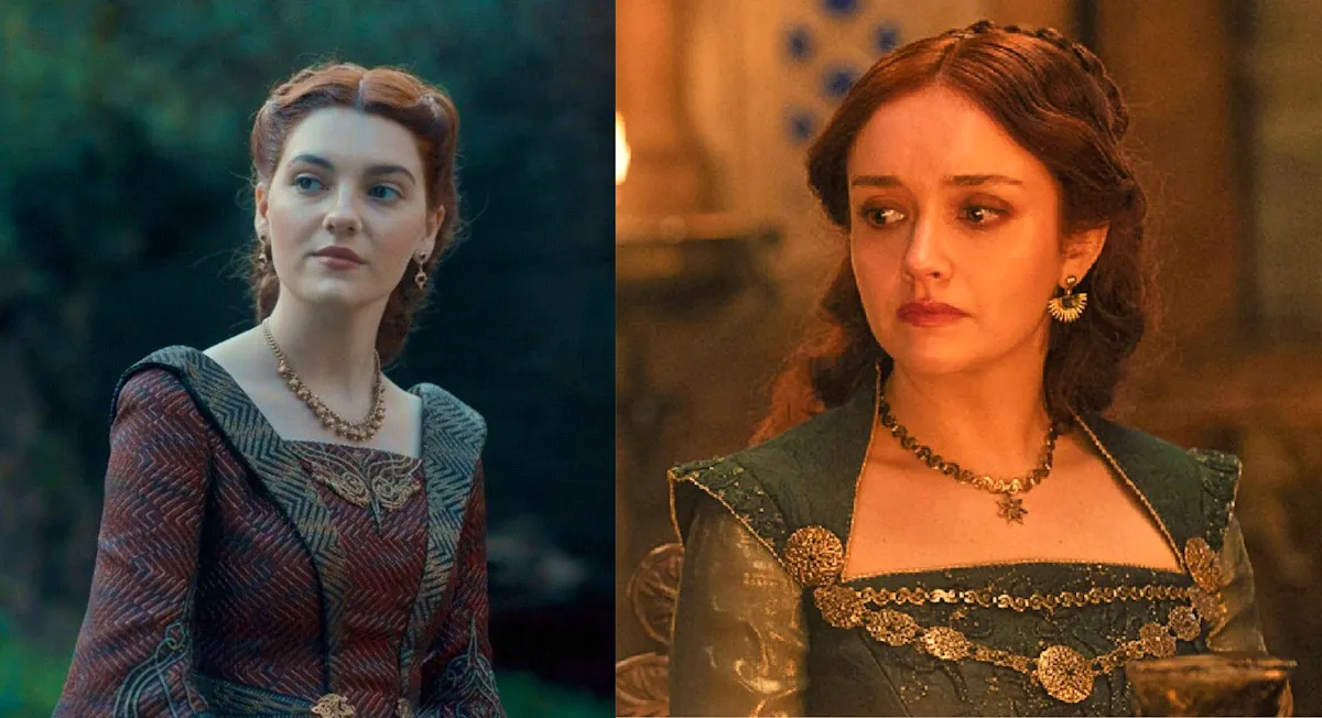Emily Carey as young Alicent and Olivia Cooke as adult Alicent