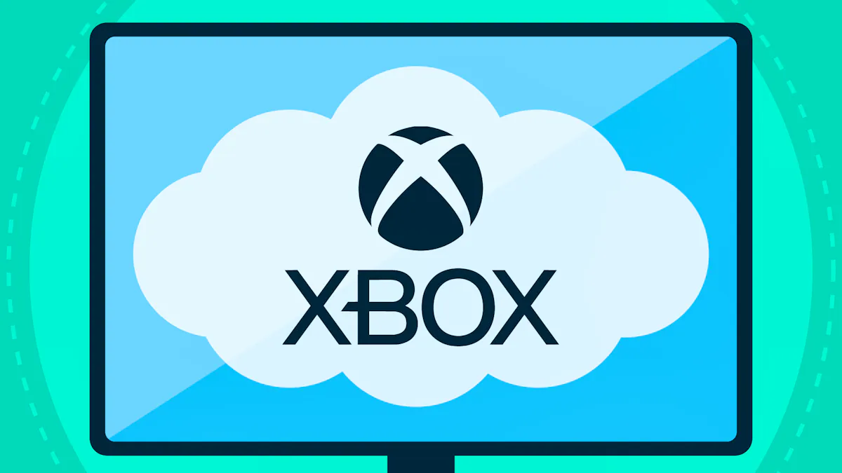 A TV with the Xbox logo within a cloud displayed on it.