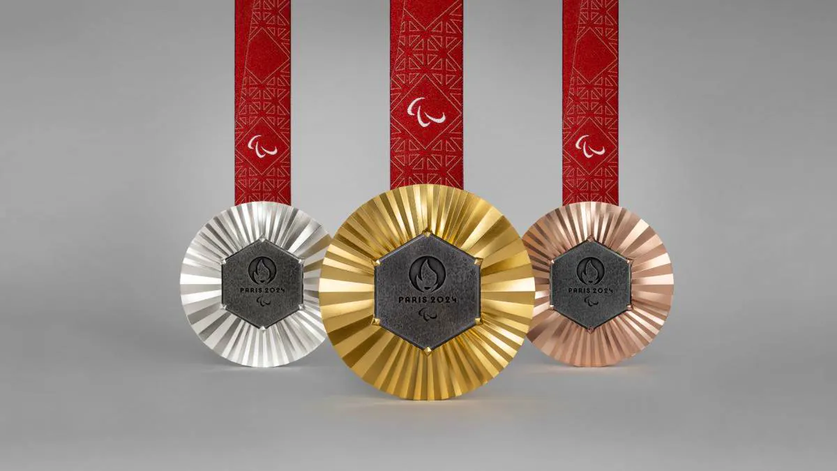 The back of the medals for the 2024 Paralympics.