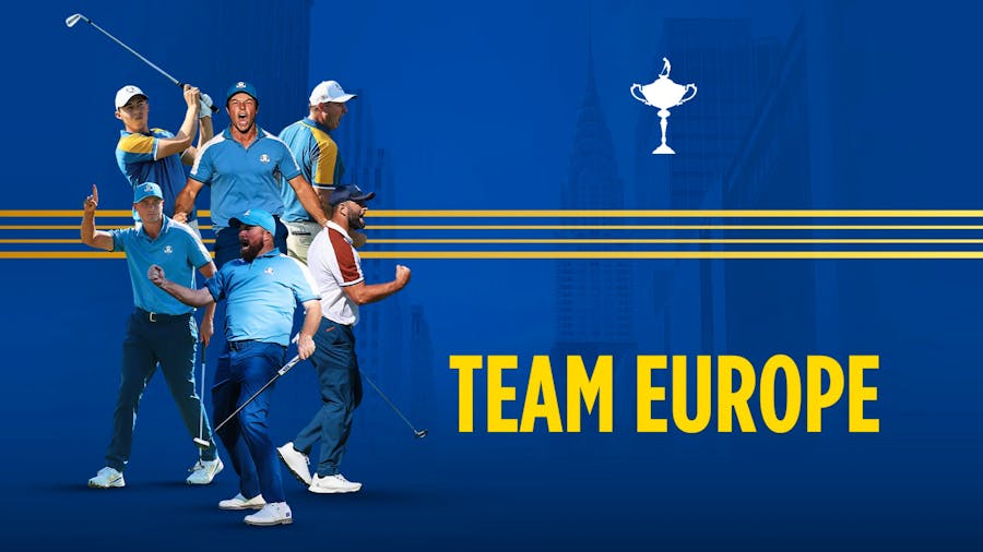 Six players that will make up Team Europe for the 2025 Ryder Cup.