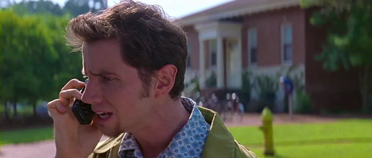 Randy, played by Jamie Kennedy, on the phone to Ghostface in the quad