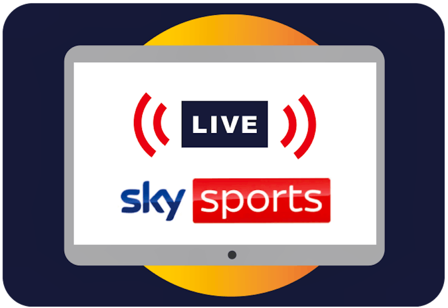 Illustration showing Sky Sports Live on a TV.